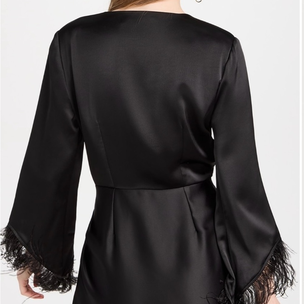 Wayf Black Feather Trim Robe - Picture 3 of 10
